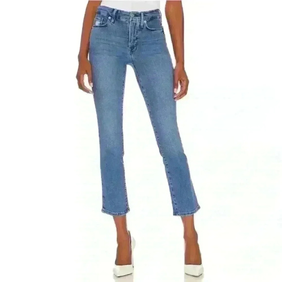 GOOD American Good Legs Straight With Split Back Pockets in Indigo127  Size 2/26 - Picture 1 of 9